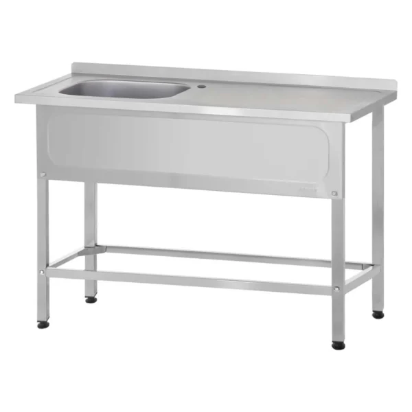 Ванна с рабочей поверхностью РПЦн 1200 «Norma Inox» м/о 500x400x250 (левая , ножка профильная)