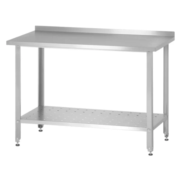 Стол производственный СПРн «Norma Zn» 600x600 (с бортом, полка перф., ножка угловая)