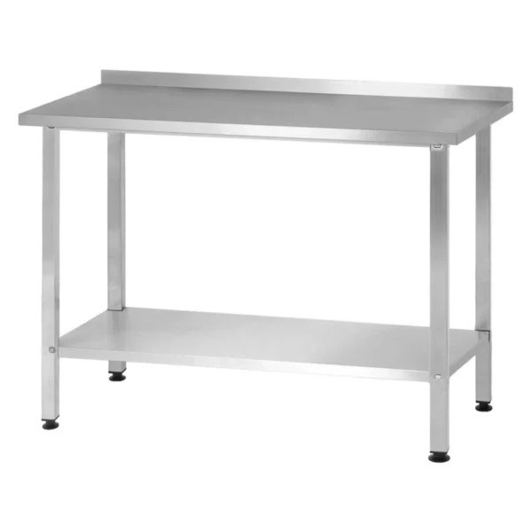 Стол производственный СПРн «Norma Inox» 1000x600 (с бортом, полка сплошная, ножка профильная)
